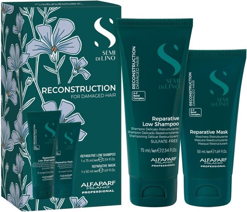 Alfaparf Milano Semi di Lino Reconstruction Minisize Kit Kosmetik-Reiseset für beschädigtes Haar