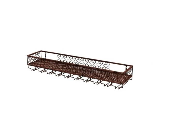 Cenz-888 Weinregal Vintage Wandmontiertes Rotweinregal(Brass,XXXX-Large)
