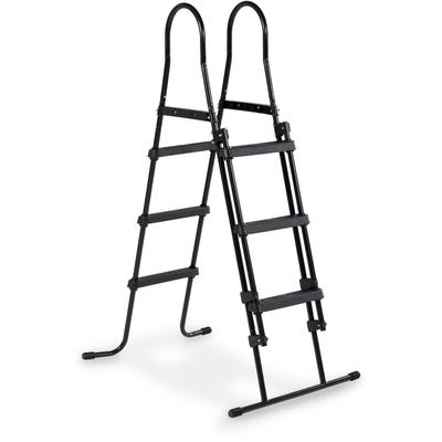 Poolleiter EXIT "für Rahmenhöhen 91-107 cm, schwarz", schwarz, B:104cm H:166cm L:77cm, Kunststoff, Metall, Leitern, mit Anti-Rutsch-Sprossen