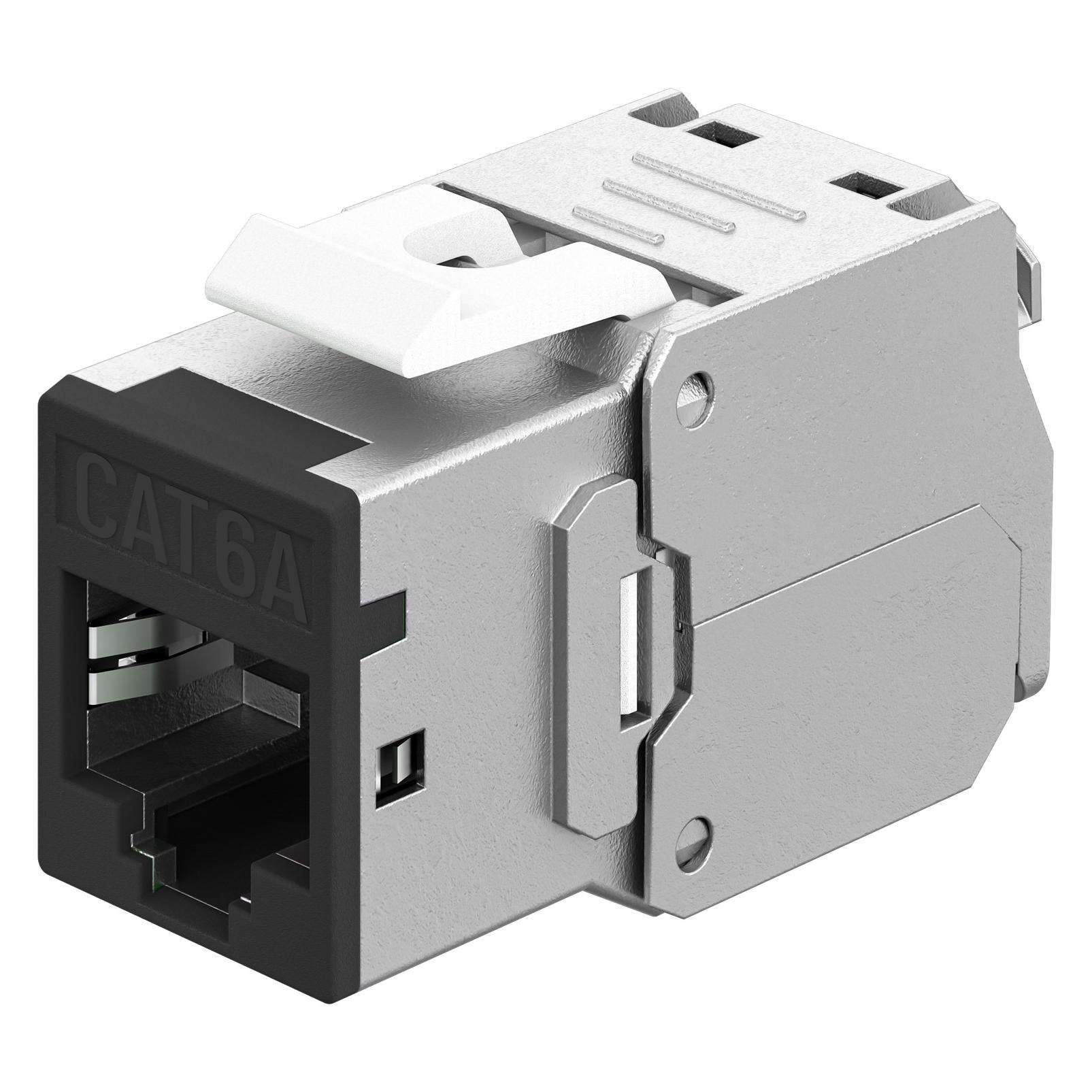 Goobay Keystone-Modul RJ45 CAT 6A, STP, Slim, schwarz (77943)