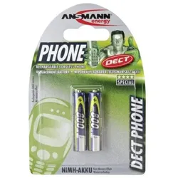 Ansmann 5035332 Nimh Micro AAA Akku, Dect-Telefon, 800 mAh, 2er Pack