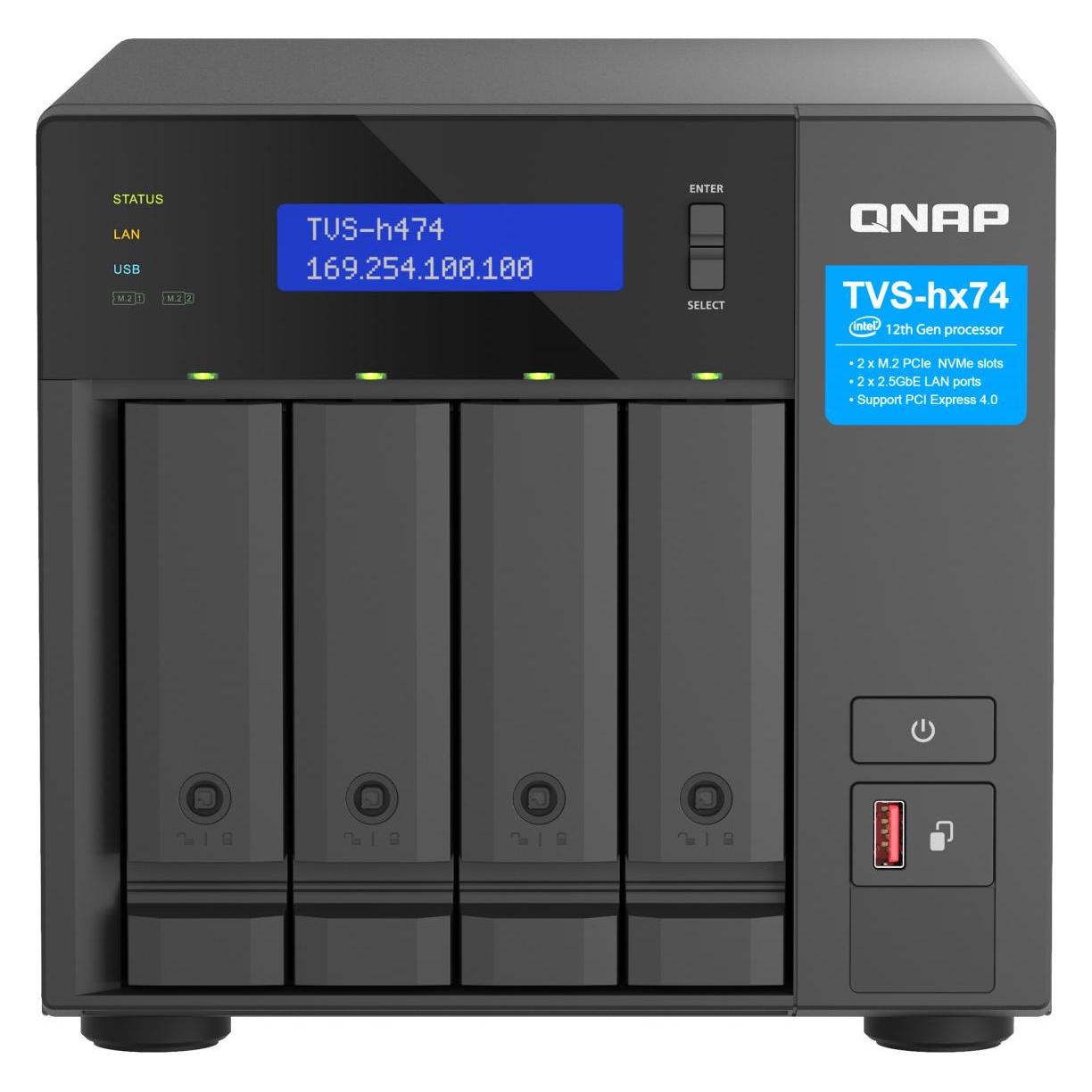 QNAP TVS-H474-I3-8G Serveur Nas TVS-h474-i3-8G Tower (TVS-H474-I3-8G)
