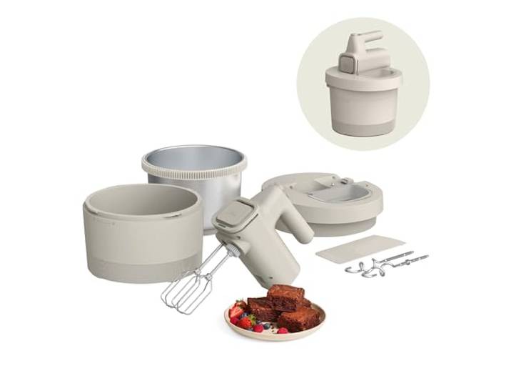 Bella Handmixer und Standmixer, 2-in-1, elektrischer 2-in-1-Mixer mit Schüssel, Teighaken, Schneebesen und Schneebesen, multifunktionaler Handmixer und Mixer