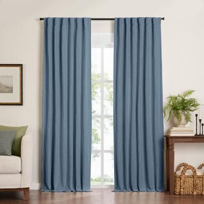 Threadmade Harrow Solid Texture Blackout Window Single Curtain Panel