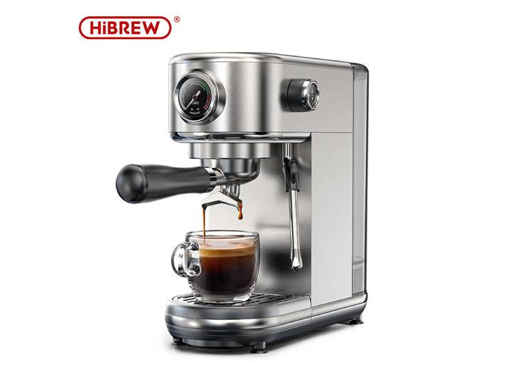 HiBREW H10B Machine à café expresso et cappuccino semi-automatique 20 bars, température réglable, chaud/froid, super fine