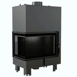 Kratki Wasserführender Kamineinsatz MBM links BLACK 12 kW Ø180 Hausheizung Kamin