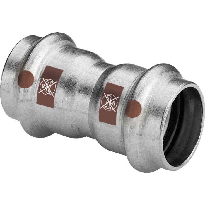 Viega Temponox Muffe 809034 54 mm, Stahl, nicht rostend, SC-Contur