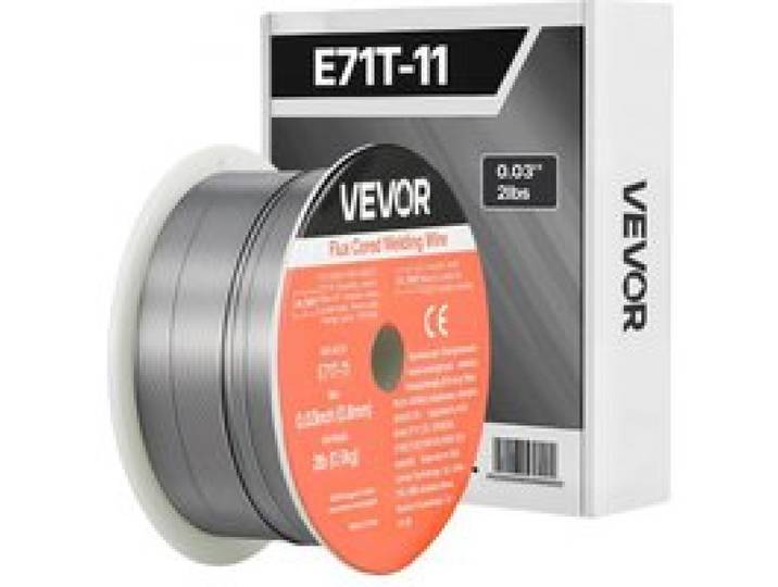 VEVOR Fülldraht 0,8 mm, MIG Schweißdraht E71T-11, 0,9 kg Gaslose Drahtrolle für Baustahl mit Geringer Spritzerbildung für Alle Schweißpositionen, Selbstschützend für den Außeneinsatz, 1 Stk.