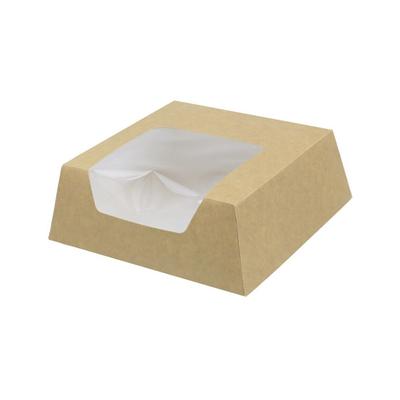 MONOUSO - SnackBox mit Fenster Kraft Braun 140x140x50mm (250 Stück)