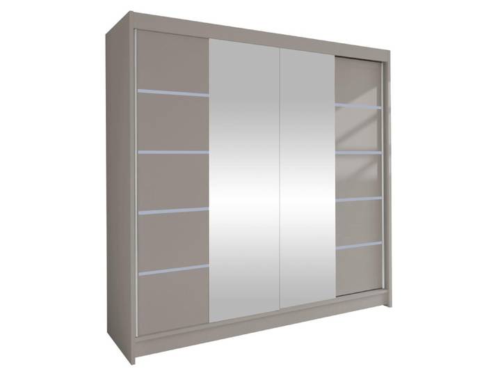 MIRJAN24 Schiebetürenschrank Talin V, Stilvoll Schlafzimmer Kleiderschrank (Farbe: Cashmere, ohne Beleuchtung)