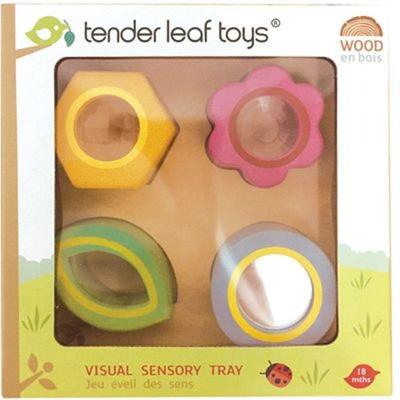Tender Leaf 7508405 - Visual-Sensorik-Puzzle, Lernspiel, Holz, 4 Teile