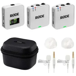 RØDE Wireless GO Gen 3 Weiss mit Charge Case + 2x Lavalier GO und 2x WS05, Mikrofon