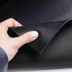 Gummimatte Meterware SBR Feinriefenmatte Bodenbelag Fein Riefen -Rillen -Rippen Schwarz 3 mm Stark 100 cm Breite - 90 x 100 cm