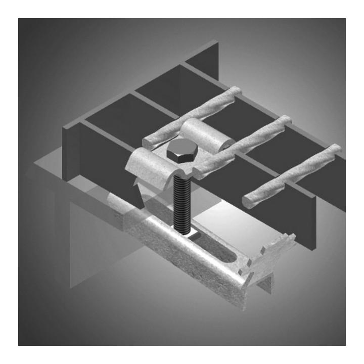 MEA Halteklammer für Gitterroste mit Schwalbenlasche, geeignet für Höhe bis zu 30mm, 10113038 (010113038)