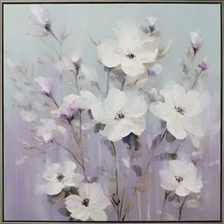 Gemälde PASTELLBLUMEN (BHT 72,50x72,50x7 cm) - weiß - BHT 72,50x72,50x7 cm