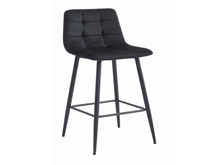 Tabouret de bar - HURT MEBLOWY - ARCETO - Velours noir - Pieds en acier noir - Design intemporel