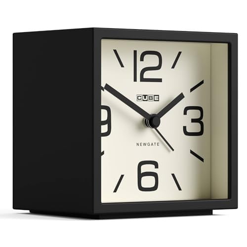 Newgate Cube retro wekker - Zwart