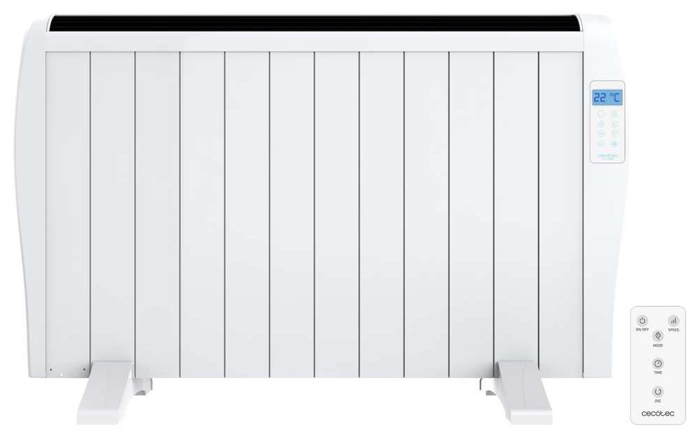 Cecotec 05334 elektrische convectorverwarmer voor binnengebruik, wit, met LED-verlichting en wandmontage