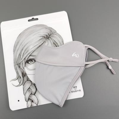 Fusion Finds Ice Silk UV Protection Face Mask Sun Scarf Summer Breathable Face Cover For Golf Outdoor light Grey
