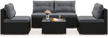 Costway 5-Piece Outdoor Patio Furniture Set with Cushions and Coffee Table-Gray
