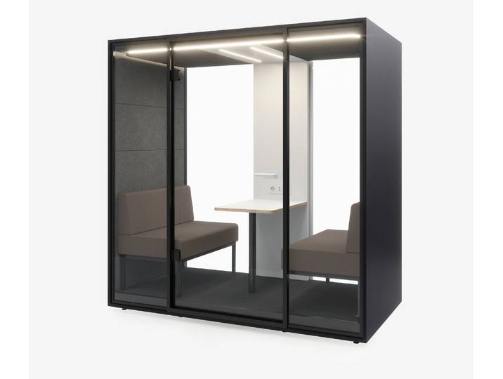 Meetingbox Quattro Anthrazit Weiß Hellgrau Kaffee Glas Schwarz