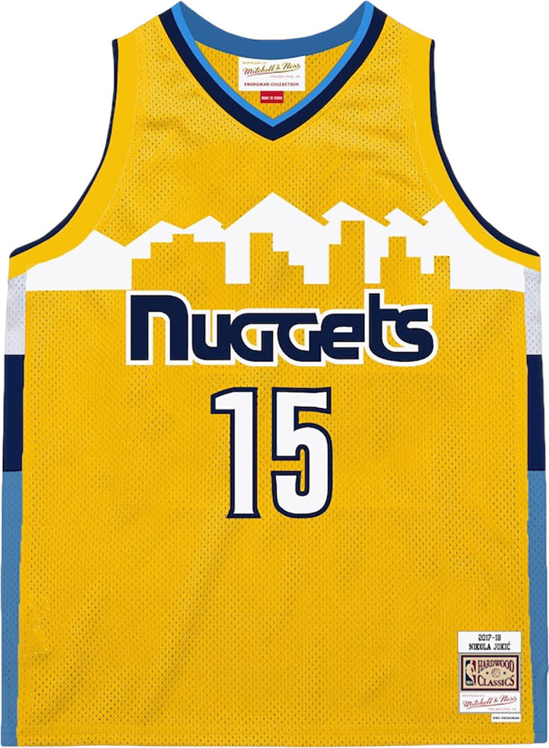 Mitchell & Ness Swingman Jersey Denver Nuggets Nikola Jokic 2017/18 yellow M