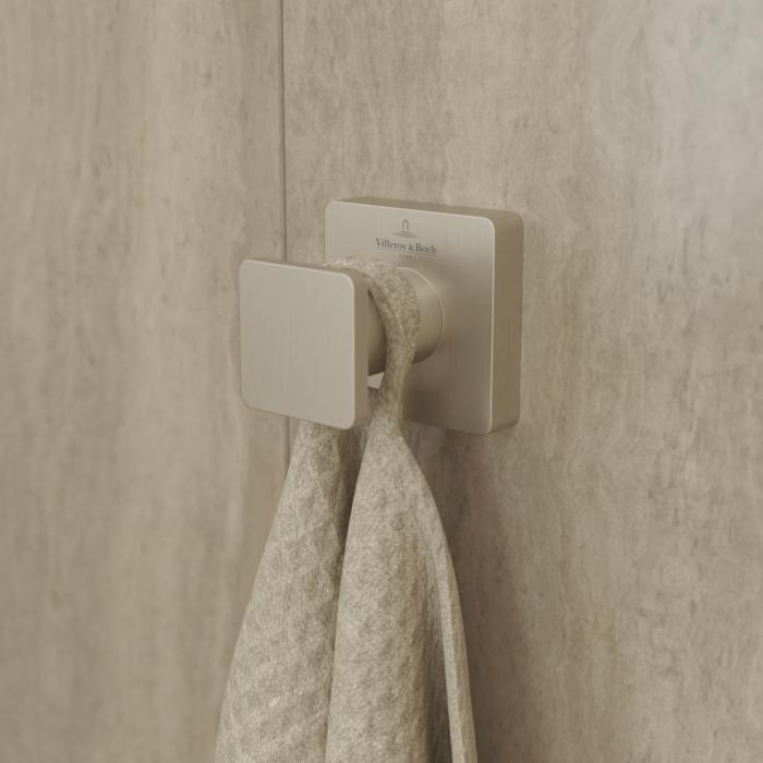 Villeroy und Boch Elements Striking Handtuchhaken TVA15201100064 brushed nickel black, 45x45x44mm