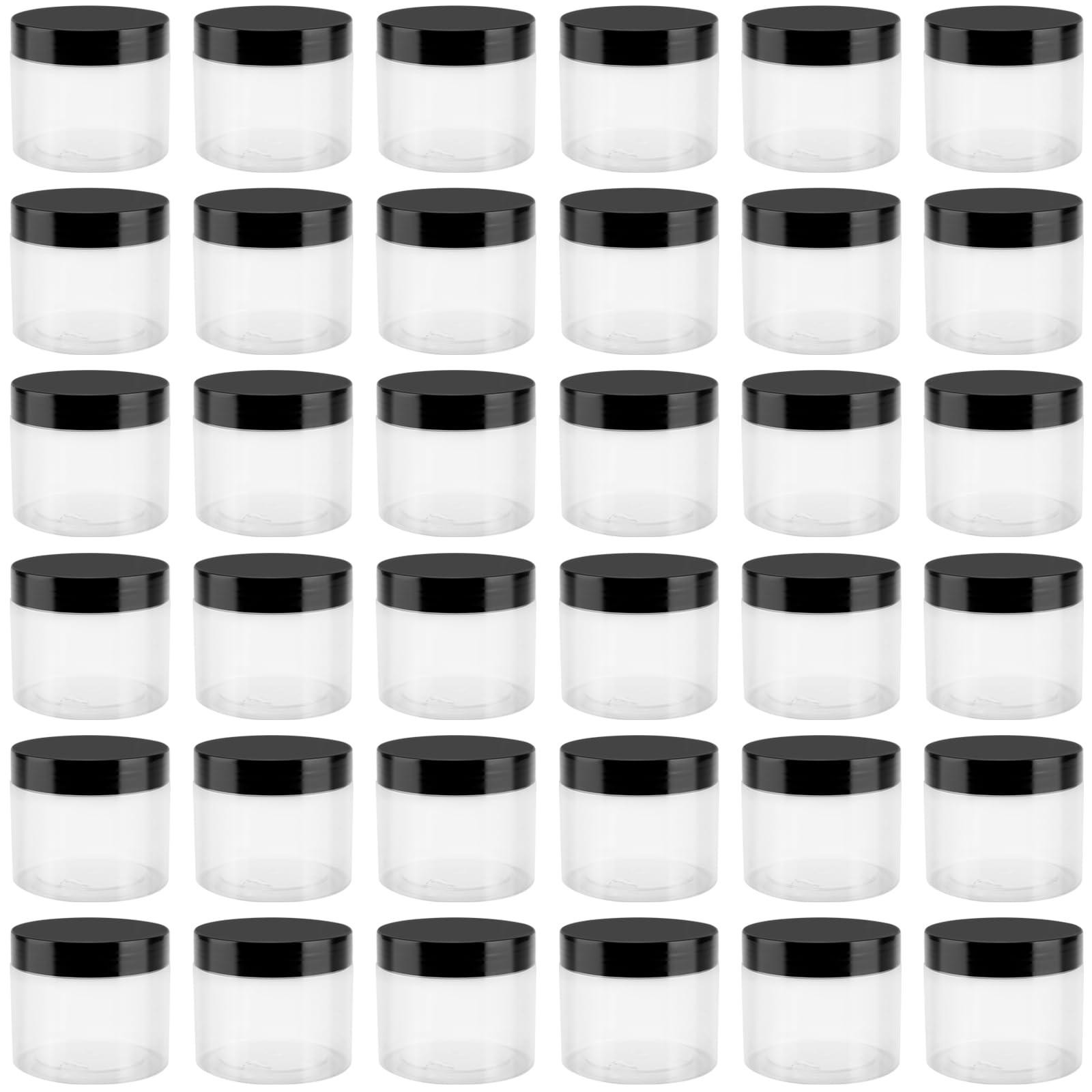 Dripio Set van 36 ronde plastic bakjes van 120 ml met deksel, transparant