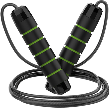 Perfect Picks Market Adjustable Steel Wire Jump Rope For Fitness & Exercise Tangle Free Home Workout Equipment green
