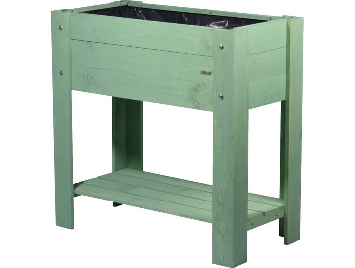 Hochbeet DOBAR Urban , grün (mintgrün), B:40cm H:78,4cm T:80,3cm, Holzwerkstoff, Pflanzgefäße, Hochbeet, FSC-zertifiziertes Kiefernholz, wetterfest lasiert, mintgrün