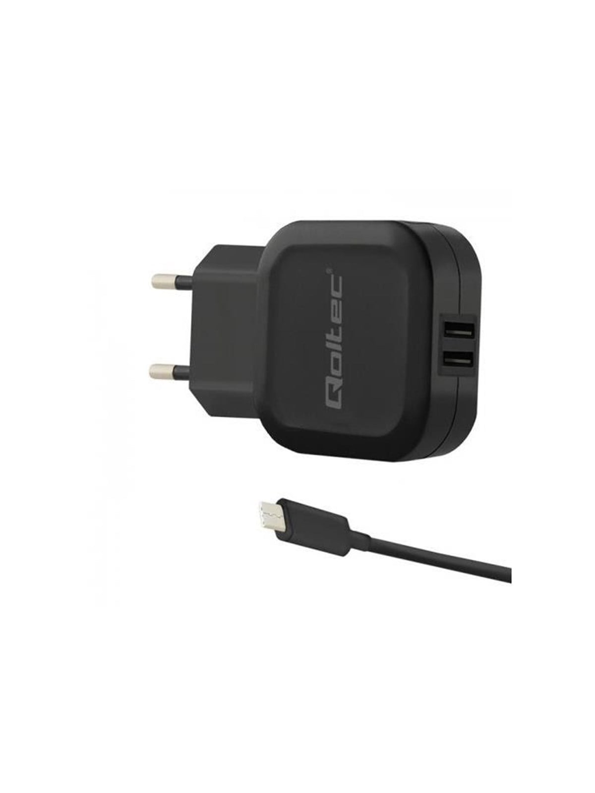 Qoltec Netzadapter 50188 - 17 W - 2 x USB-A - USB-C Kabel