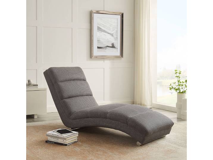 Chaiselongue Elevk Struktur Grau/Grau Strukturstoff 170 x 82 x 60cm