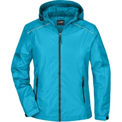 James & Nicholson Damen Regenjacke Regen-Jacke JN1117 turquoise/iron grey L