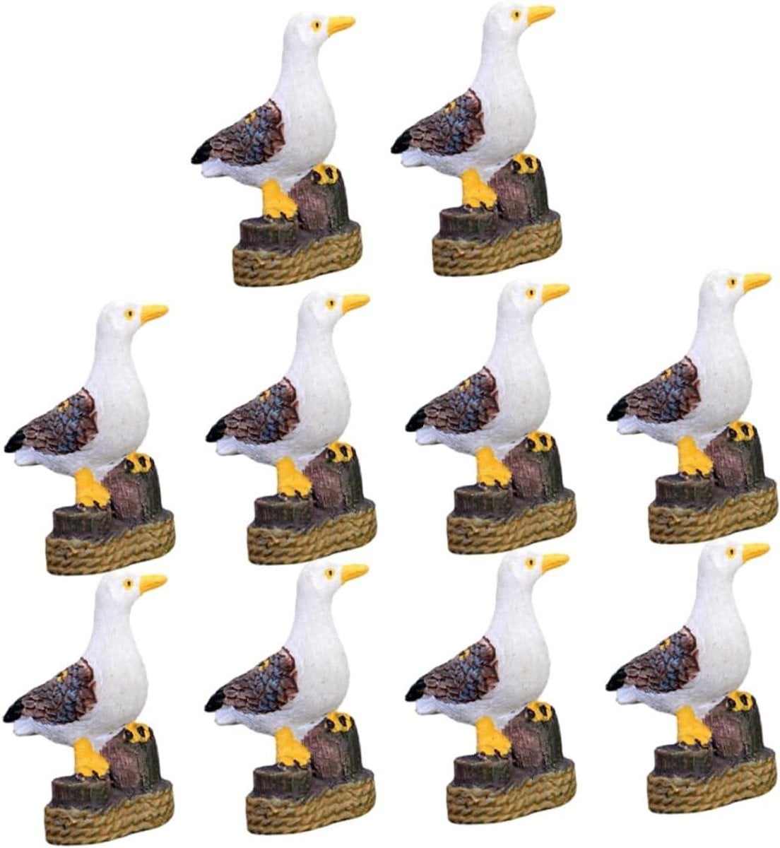 Wit Meeuw Ornament Levensecht Vogel Beeldje voor Huis Decoratie 3,5 cm