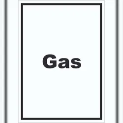 HB-Druck Gas Aufkleber mit Text Anschluss hochkant A8 (52x74mm)