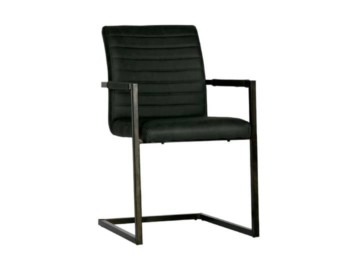 Design Freischwinger Stuhl „Basso“ Kunstleder Anthrazit De Eekhoorn