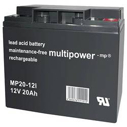multipower MP20-12I 142653 Bleiakku 12 V 20 Ah Blei-Vlies (AGM) (B x H x T) 76 x 167 x 181 mm M5-Schraubanschluss Wartungsfrei, Geringe Selbstentladung