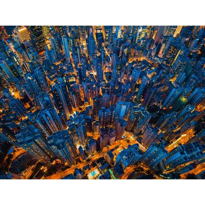 Papermoon "HONG KONG-VOGEL PERSPEKTIVE SKYLINE NACHT PANORAMA XXL"