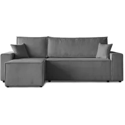 ECKSCHLAFSOFA mit Schlaffunktion Hektor, 247 cm, Ottomane 70 cm, grau