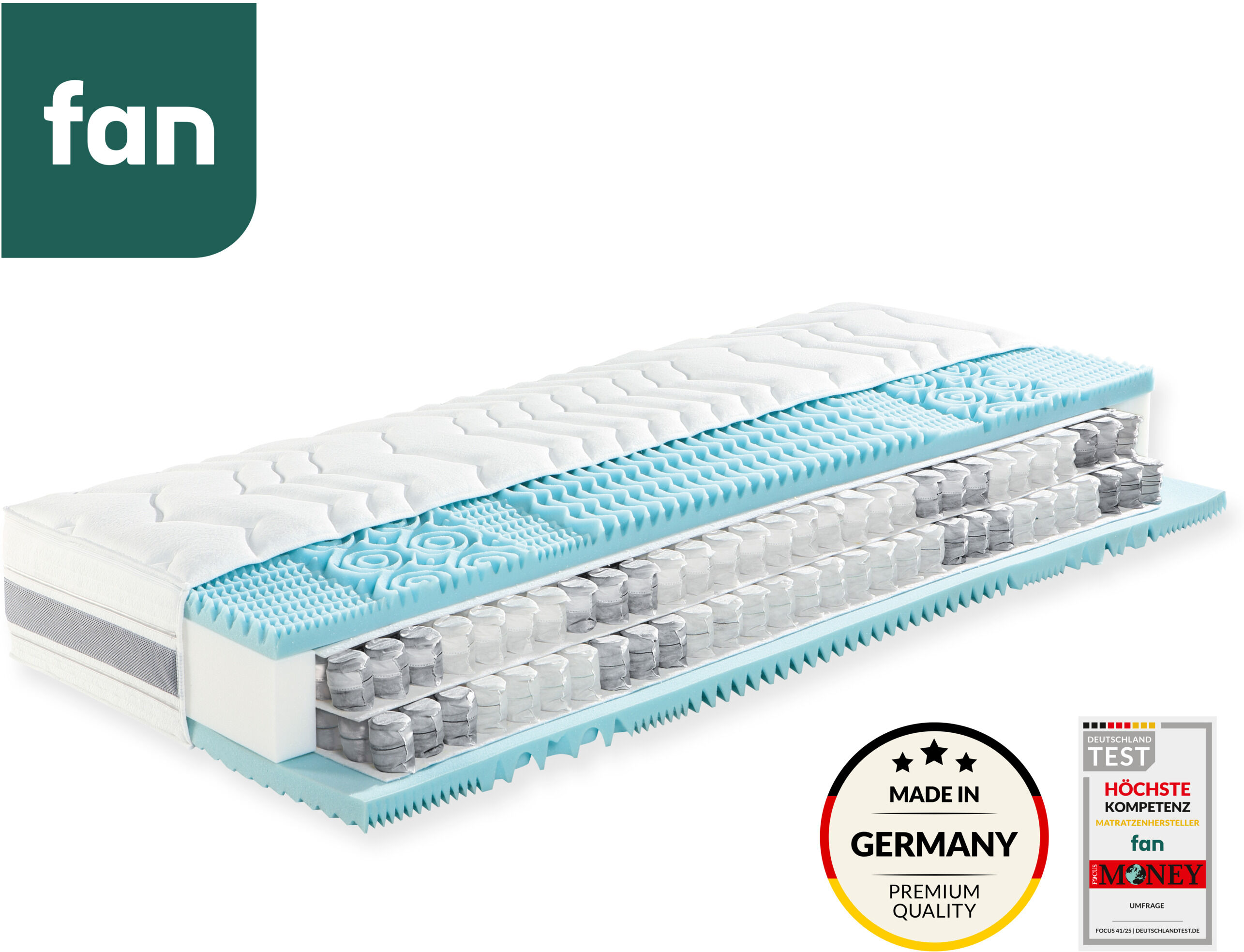 f.a.n. fan 7-Zonen-Doppel-Taschenfederkern-Matratze »DuoSpring Premium«, 27 cm Höhe
