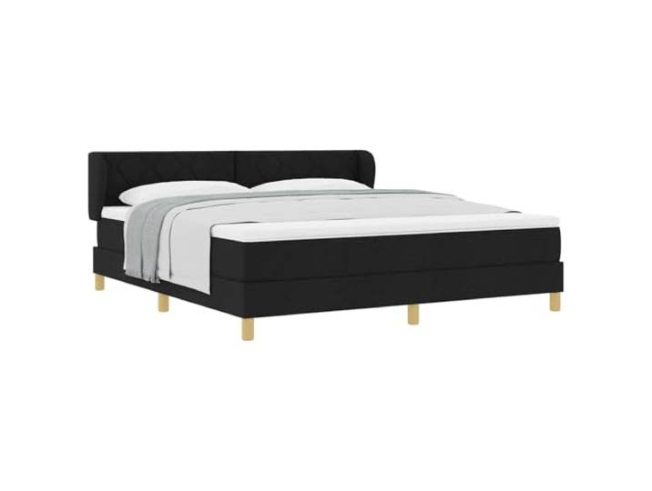 vidaXL Boxspringbett mit Kopfteil Schwarz 180 x 200 cm Stoff Personalisiere mit zwei Höhenoptionen, Ideal für alle Schlafpositionen, Bietet bessere Anpassung und Bewegungsisolation