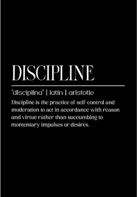 Inspire Curations Motivational Discipline Quote Canvas Minimalist Inspirational Wall Art Poster yellow 30x40cm No Frame