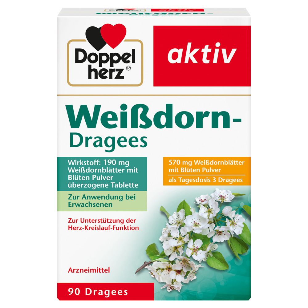 Doppelherz Weißdorn Dragees 90 St Überzogene Tabletten