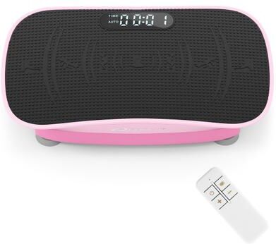 Costway Vibration Plate Exercise Machine for Lymphatic Drainage and Weight Loss with 10 Speed Intensities-Pink
