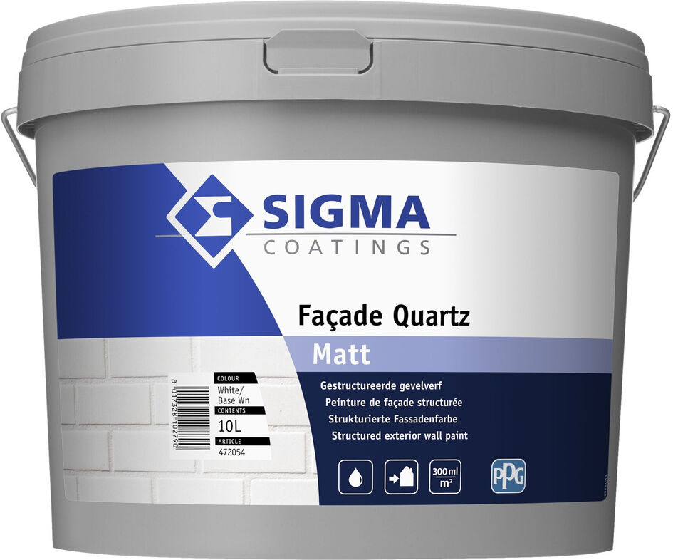 Sigma Facade Topcoat Quartz Matt - 10 Liter - Wit / Kleur   8716242847205   Verf