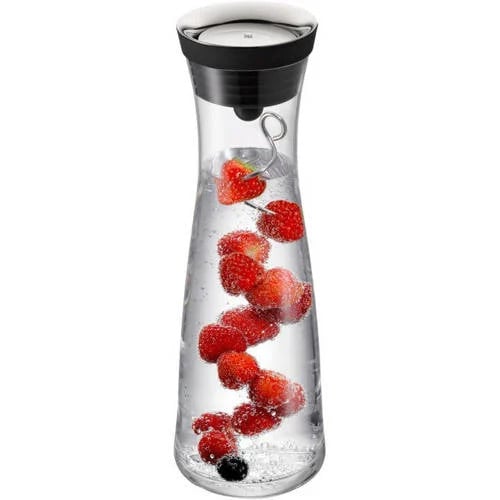 WMF Waterkaraf Basic met Fruitfilter - Zwart/Zilver - 1,5 liter