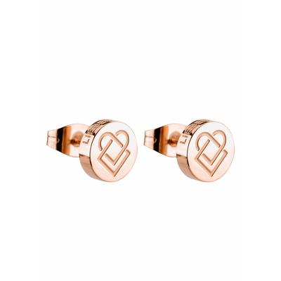 Paar Ohrstecker LIEBESKIND BERLIN "Keep loving", rosa (roségoldfarben), Ohrringe, Damen, 8mm, Edelstahl
