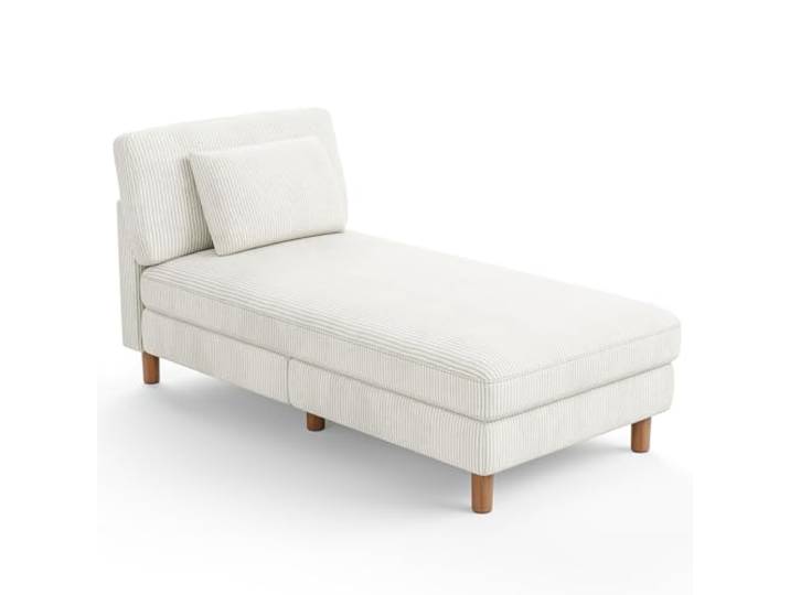 Vesgantti Cord Chaise Lounge Sofa, gepolstertes schlafsessel mit Kissen, Schlafsofa perfekt für Wohnzimmer, Schlafzimmer, Büro, Kleiner Raum, werkzeuglose Montage, 158 * 83 * 84cm