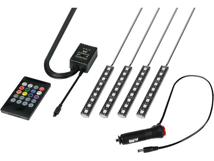 LED Lichtleiste EUFAB LED Innenraumbeleuchtung 12V , schwarz, B:9cm H:33cm L:4cm, Leuchten, LED Lichtleiste