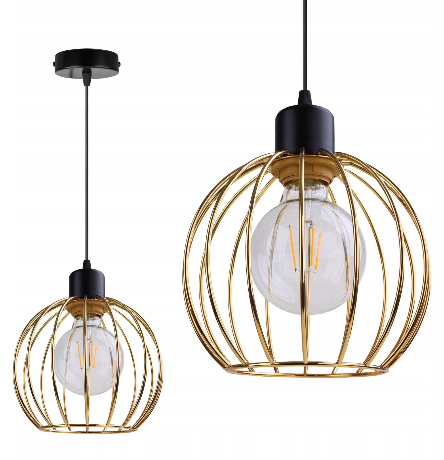 Gouden hanglamp in loft-stijl van Light Hom met LED-verlichting